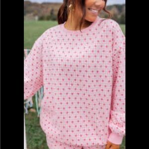 Happy Camper Pink Strawberry Print Women's Sweater and Short Set